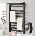 thumbnail image 1 of Black Heated Towel Rack Bathroom Towel Warmer Wall Mount Electric Towel Bar Set with Digital Display, 1 of 26