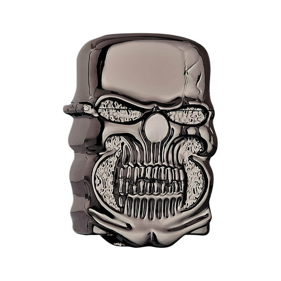 Black Heavy Armor Skull Lighter Double Sided Relief Metal Lighter Gothic Style Lighters For Adults Smoking Accessories Unique Design Lighter For Collectors
