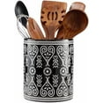 thumbnail image 1 of Black Heavy Ceramic Utensil Holder, 7" Extra Large Kitchen Utensil Holder for Countertop, Cooking Ceramic Crock for Farmhouse Kitchen Decor, 1 of 7