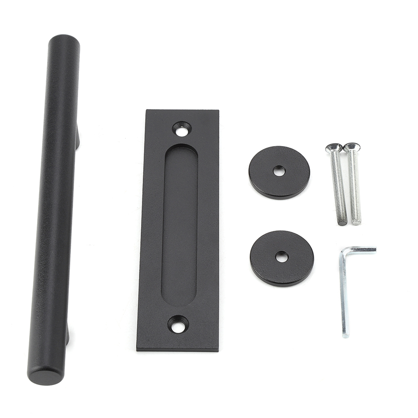 Black Heavy Duty Carbon Steel Sliding Barn Door Closet Pull Handle ...