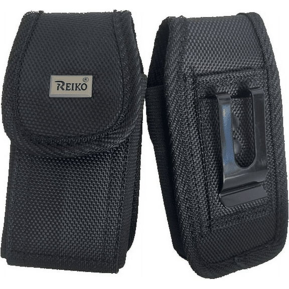 Black Heavy Duty Rugged Metal Clip Case fits Samsung Convoy 3 Flip Phone