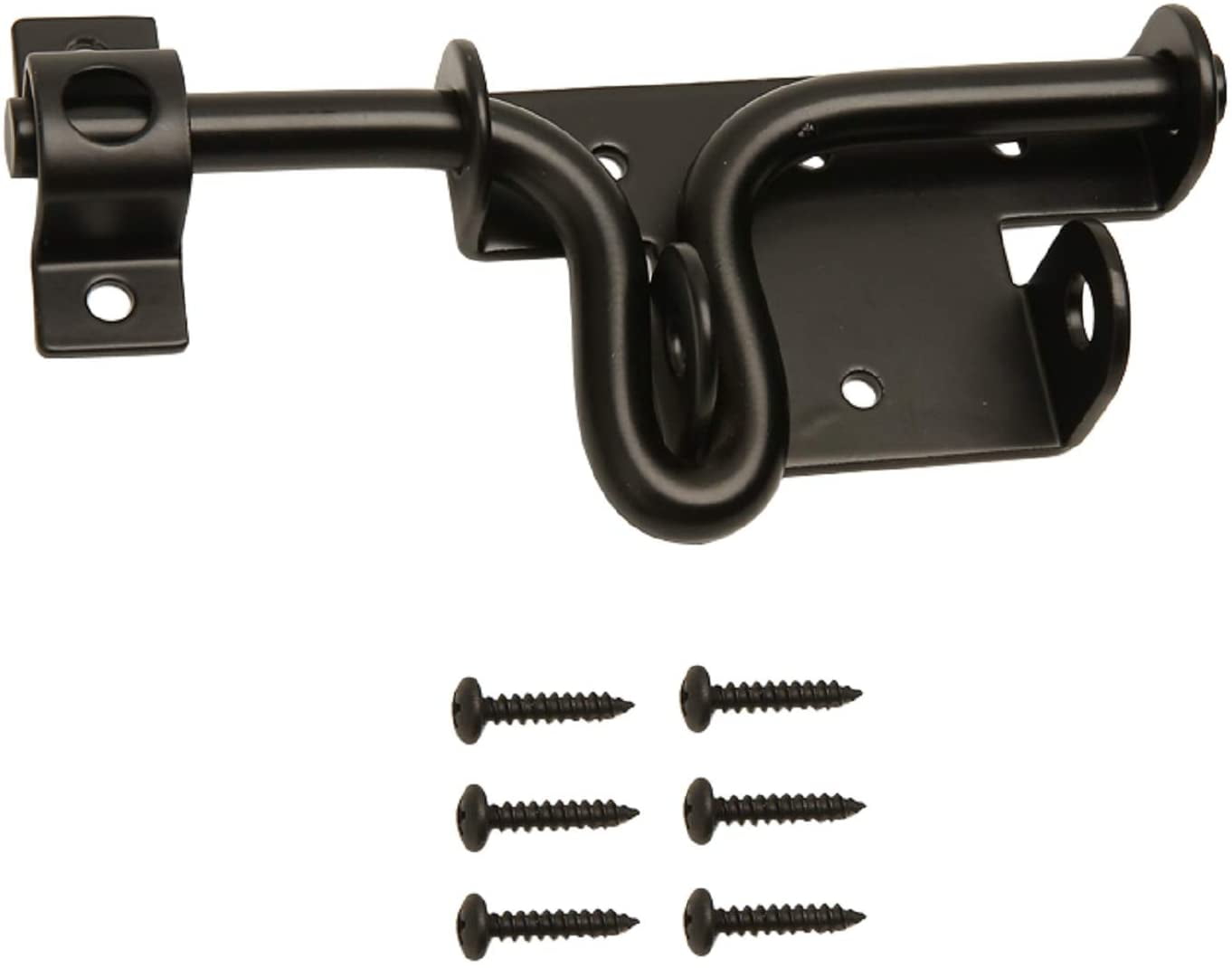 Black Heavy Duty Slide Bolt Gate Latch with Padlock Hole Solid