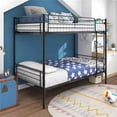 thumbnail image 1 of Black Heavy Duty Twin Over Twin Size Metal Bunk Bed with Ladder, 1 of 1