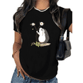 thumbnail image 1 of Black Hedgehog Smelling Daisy Graphic T-Shirt Cute Nature Aesthetic Casual Daily Weekend Outfit Top for Animal Lovers S-5XL, 1 of 5