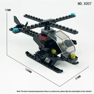 Black Helicopter Special Police Military Series Building Block Doll Toy Children's Gift