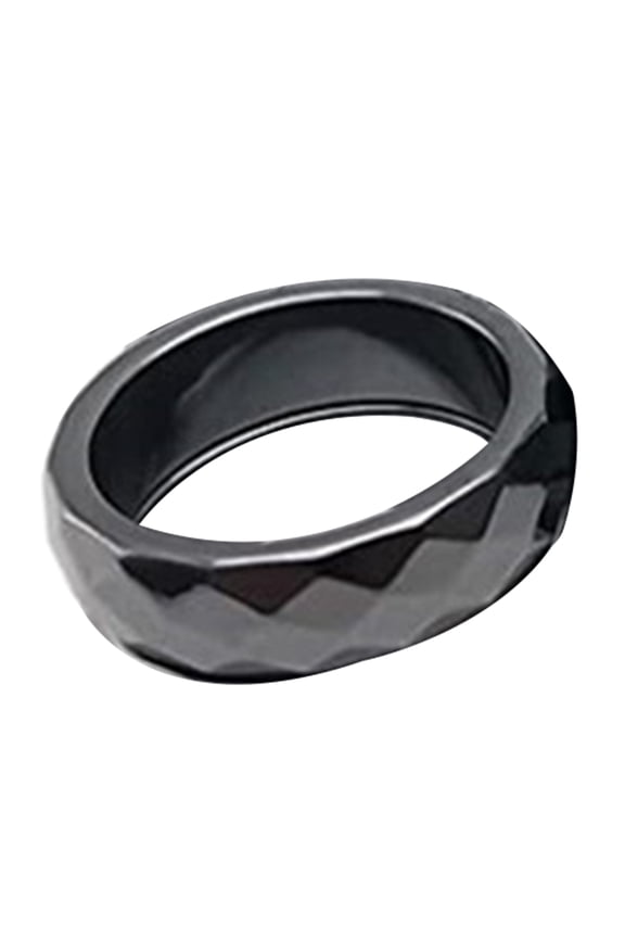 Black Hematite Stone Balance Root Finger for Ideal Family Couple Jewelry Size 6/7/8/9/10/1