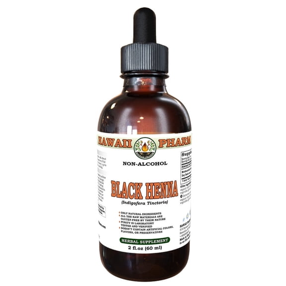 Black Henna (Indigofera Tinctoria) Dry Powder Liquid Extract Tincture. Expertly Extracted by Trusted HawaiiPharm Brand. Absolutely Natural. Proudly made in USA. Tincture 2 Fl.Oz