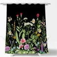 thumbnail image 1 of Black Herb Floral Shower Curtain Green Nature Plants Wildflower Herb Floral Spring Lavender Pink Wisteria Blossom Vintage Farmhouse Botanical Rustic Garden Fabric Bath Curtain with Hook, 1 of 4