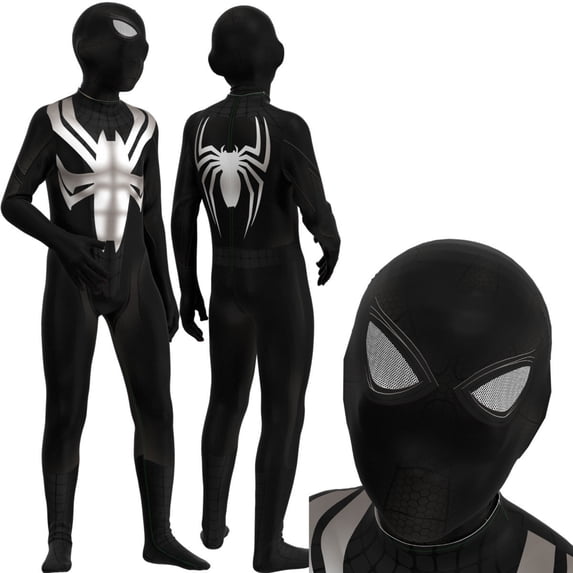 Black Hero Bodysuit Full Body Cosplay Costume for Halloween Stage Performance Role Play Spider Outfit Black 110
