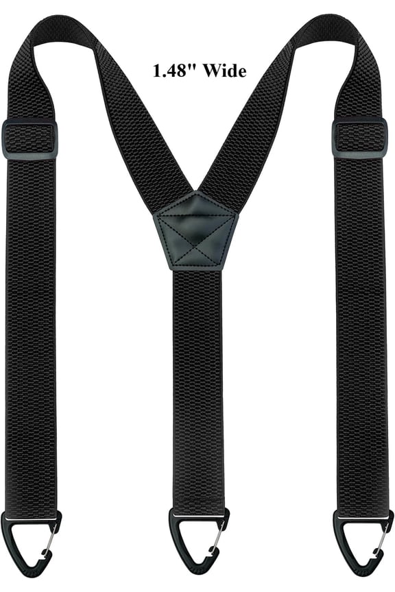 Black Hidden Suspenders for Men Under Clothes with 3 Snap Loop (1.48" Wide)