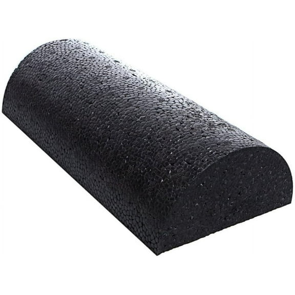 Black High Density Foam Rollers - Extra Firm - 6" x 12" HALF Round (Semi-Circle; "D" Shape)