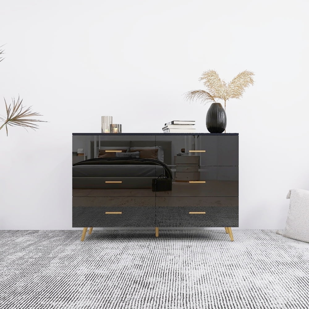 high gloss black dresser Dressers & Chests | Furniture creating a cozy and contemporary ambiance Furniture of America Carlie Black