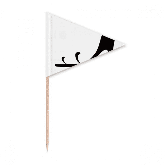 Black High Heels Simple Graphics Outline Toothpick Triangle Cupcake Toppers Flag