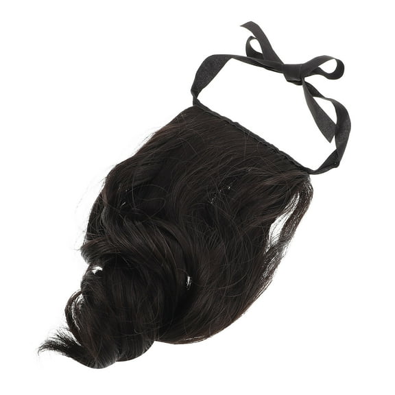 Black High Ponytail Extension Drawstring Curly Hairpiece Comfortable Durable Clip in