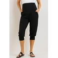 thumbnail image 1 of Black High Rise Capri Maternity Jogger Pants, 1 of 1