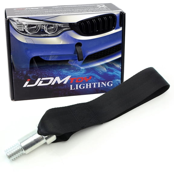 Black High Strength Racing Tow Hook Strap For BMW 1 2 3 4 5 Series Front/Rear Bumper Tow Hole (Only fit F10 F11 F20 F21 F22 F30 F31 F32 F33 F80 F81 F82, NOT E90 E92 E60)
