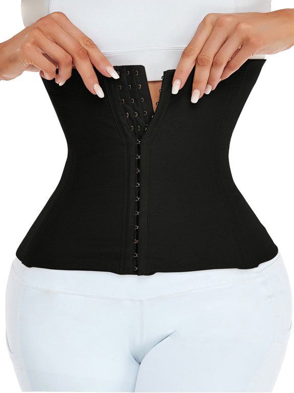 Black High-Stretch Corset Waist Trainer For Women Medium Control