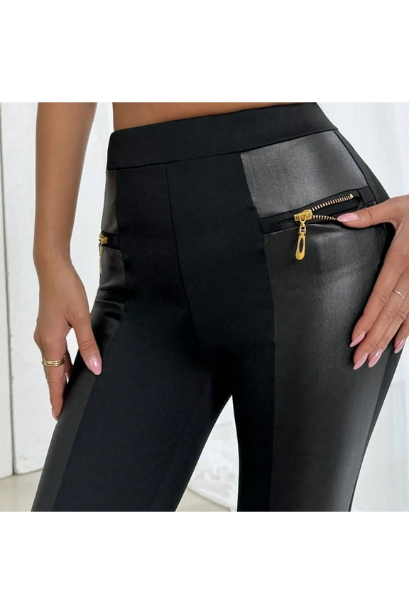 Black High Waist Stretch Feet Black Trousers Tight Pencil Magic Pants 1773656642673111