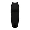 thumbnail image 1 of Black High-Waisted Pencil Skirt With Back Slit Mid-Length Slim Fit, 1 of 8