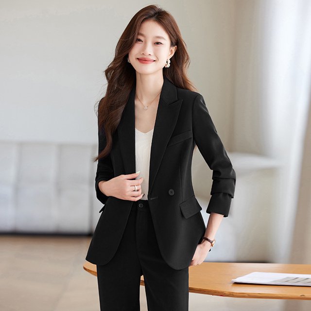Black Highend Suit Jacket Women‘s Autumn 2024 New Small Professional