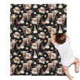 thumbnail image 1 of Black Highland Cow Flower Gnome Pattern Blanket,Comfortable Soft Flannel Throw Blanket,All Season,Warm Lightweight Blankets for Sofa Bed Couch Living Room Chair,30"x40", 1 of 4
