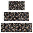 thumbnail image 1 of Black Highland Cow Flower Pattern Kitchen Rugs Sets Of 3,Kitchen Runner Rugs Non Skid Washable,Decorative Kitchen Floor Mats for Kitchen,Sink,Laundry,17"x30"+ 17"x47" + 17"x59", 1 of 6