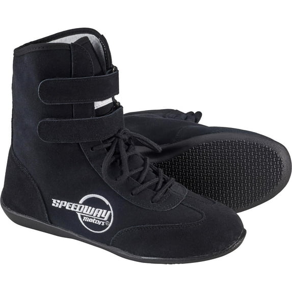Black Hightop Racing Shoes, 10, SFI 3.3/5, Flexible Leather