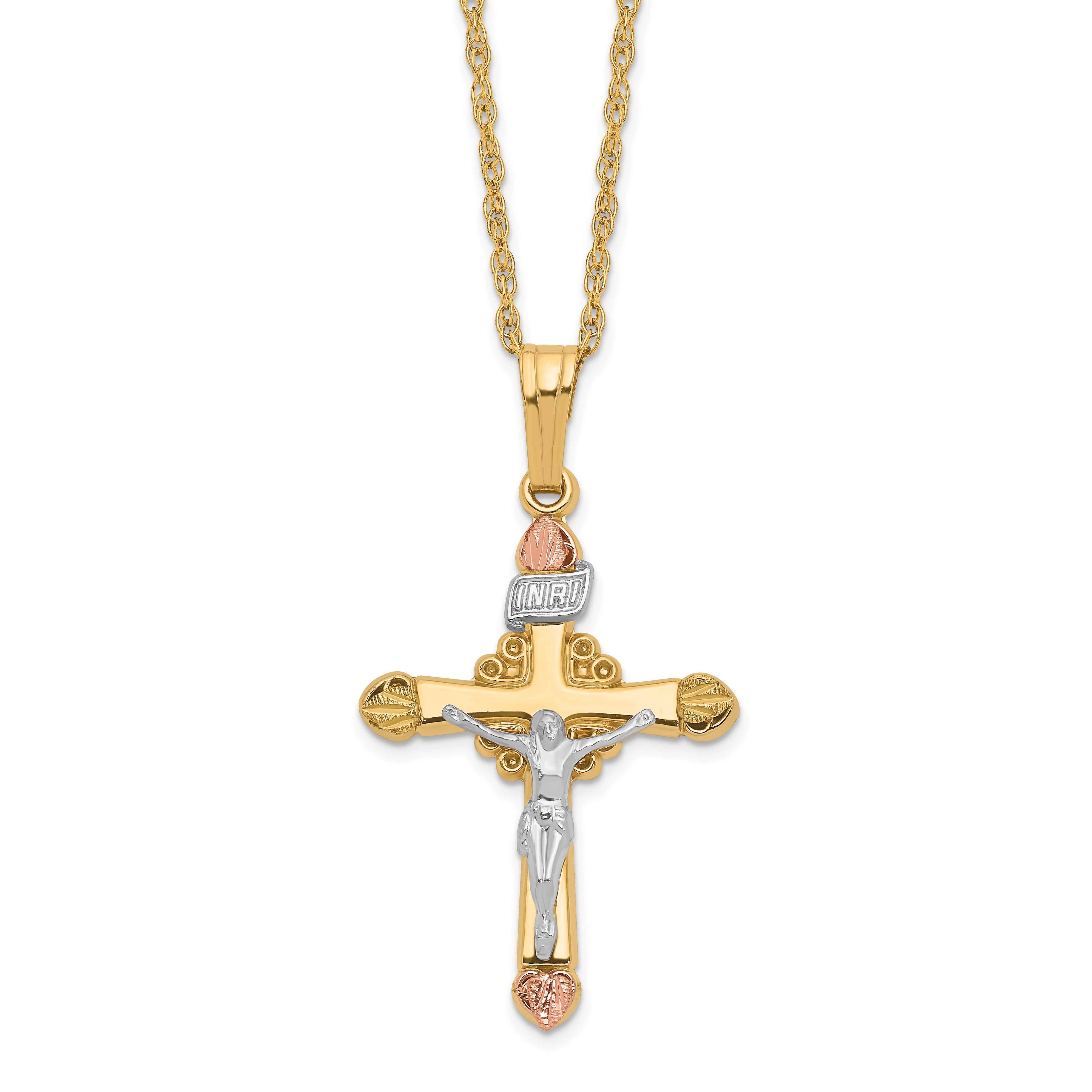 12K cross & outlets 14K chain