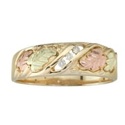 Black Hills Gold Three Stone Mens Diamond .06 tw Wedding Ring in 10k Gold