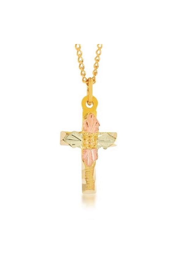 Mt Rushmore Black Hills Gold G 274 Black Hills Gold Dainty Etched Cross Pendant