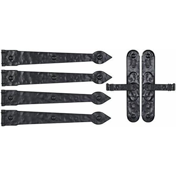 Black Hinge IT Premium Carriage House Lever Handle & Hinge 6 Piece Garage Door Magnet