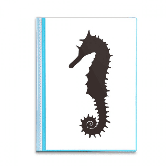 Black Hippocampus Marine Life Pattern Book Sheet Protectors Portfolio Binder Folder