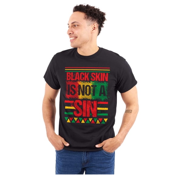 Black History Black Is Skin Not A Sin Men's Graphic T Shirt Tees Brisco Brands S