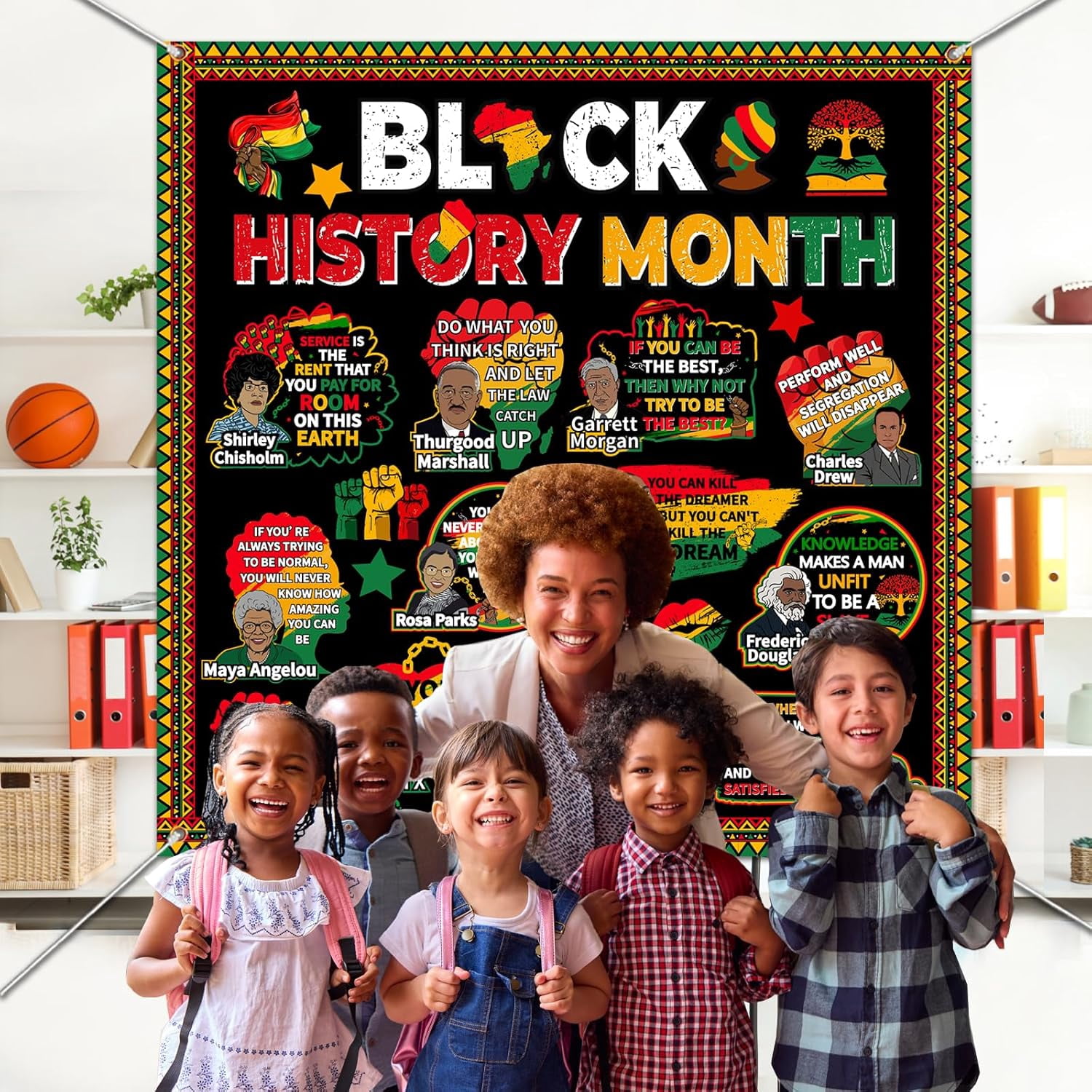 Black History Bulletin Board Decorations Set, African American