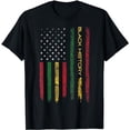 thumbnail image 1 of Black History In USA Flag 4th of July African American T-Shirt, 1 of 5