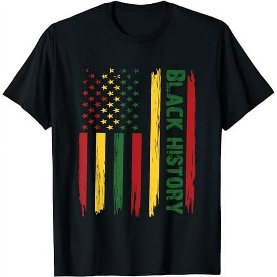 Black History In USA Flag Month African American T-Shirt