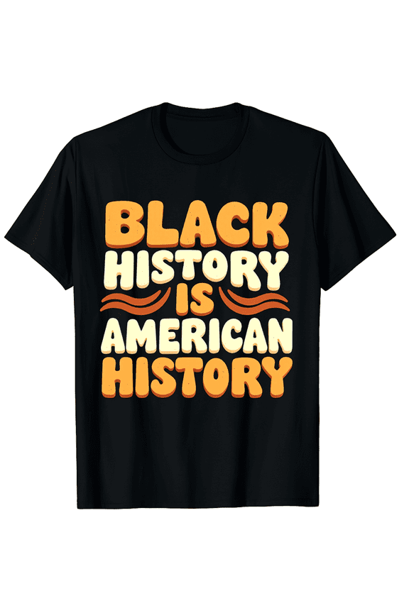 Black History Is American Groovy Retro Vintage Men Women Short Sleeve Graphic T-Shirt, BHM Gift