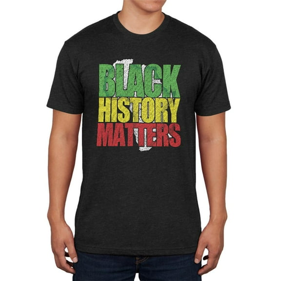 Black History Matters Old School Distressed Mens Soft T Shirt Vintage Black SM