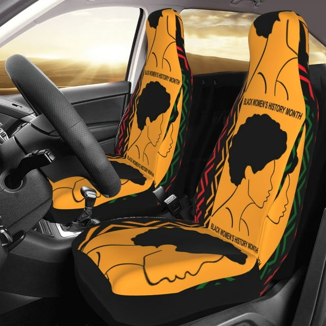 Black History Month 2025 Car Seat Covers 2Piece Set Universal Auto