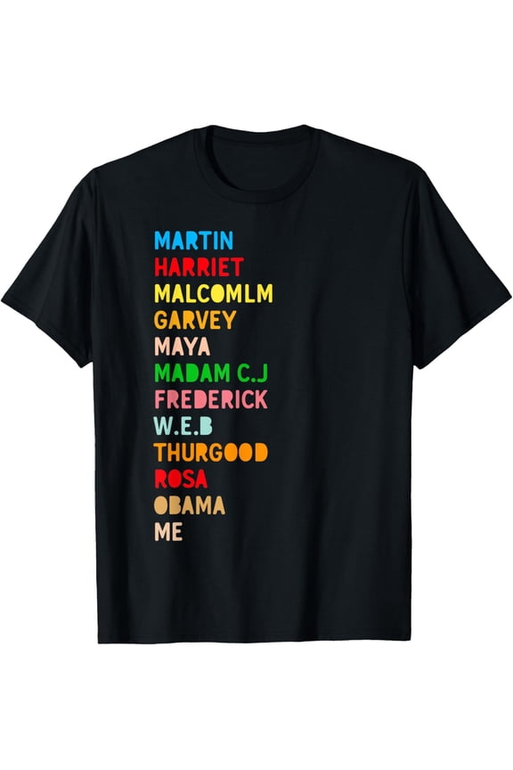 Black History Month African American Periodic Leader's Black T-Shirt100% cotton