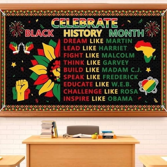 Black History Month Backdrop (71" x 43") | Photography Background for Classroom, Party & Home Decor
