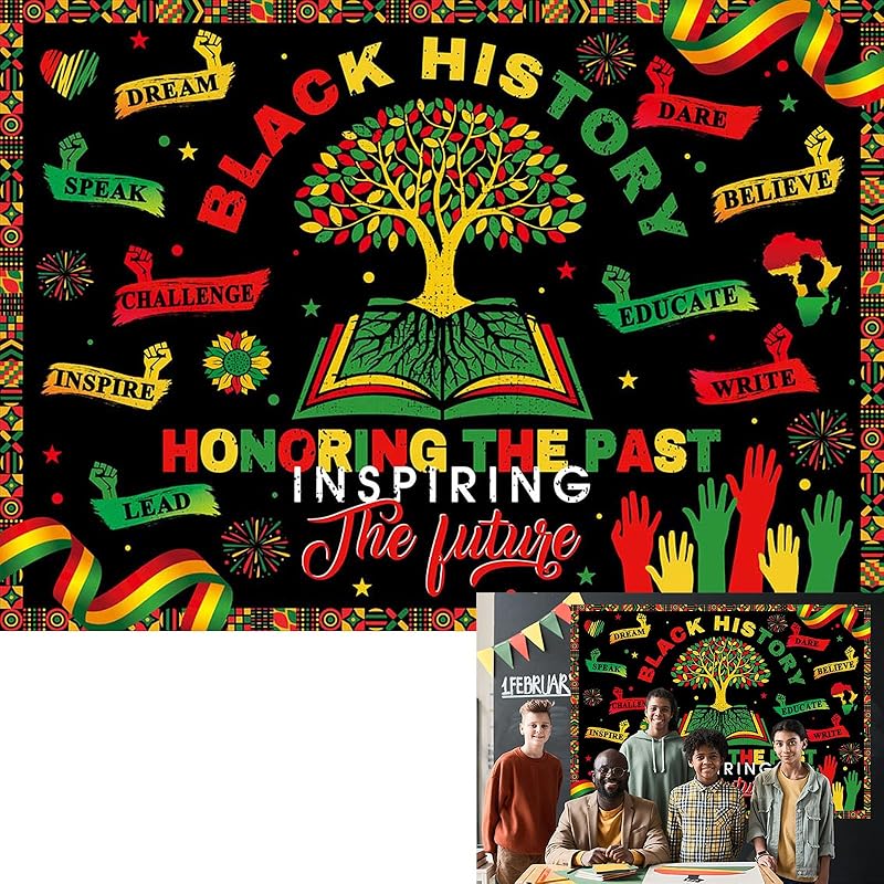 Black History Month Backdrop Honoring The Past Inspiring The Future ...