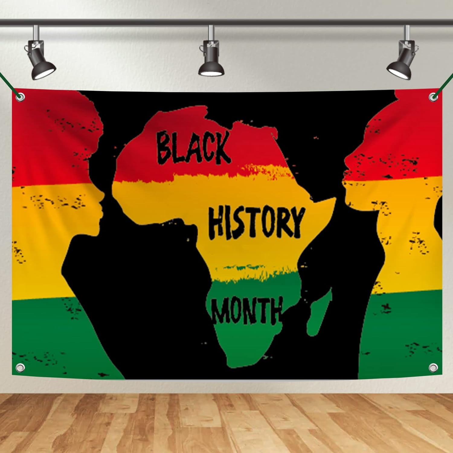 Black History Month Hanging Banner Decorations - 19 Card Set With String For Party & Festival Decor