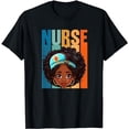 thumbnail image 1 of Black History Month Black Afro Strong Nurse Women Nursing T-Shirt, 1 of 5