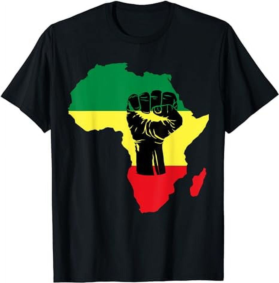 Black History Month Celebration | African Map Fist Tee T-Shirt ...