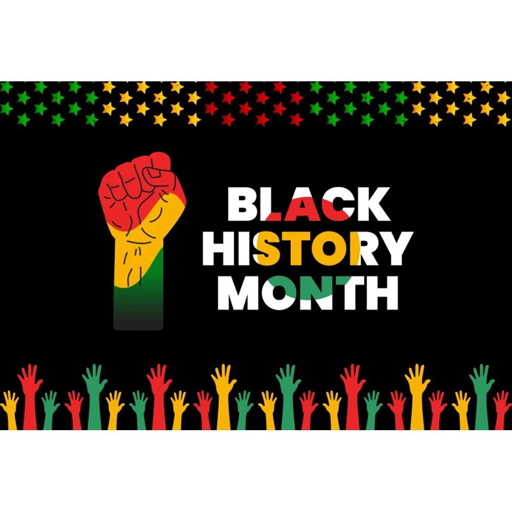 Black History Month Celebration Backdrop African American Unity Fist ...