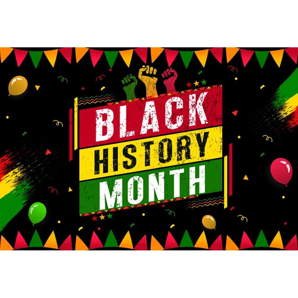 Black History Month Celebration Backdrop African American Unity Fist ...