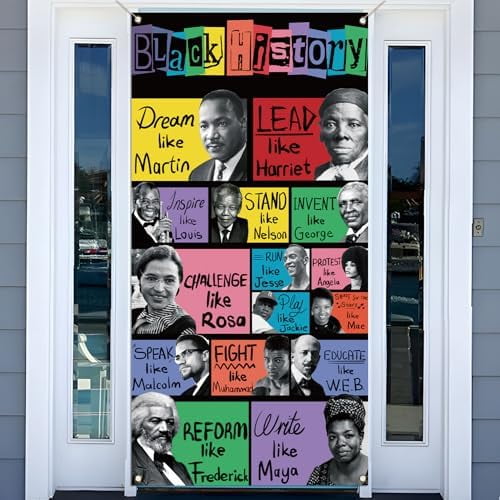 Black History Month Decorations February African American Heritage Celebration Party Door Cover School Classroom Office Door Decor$$Office