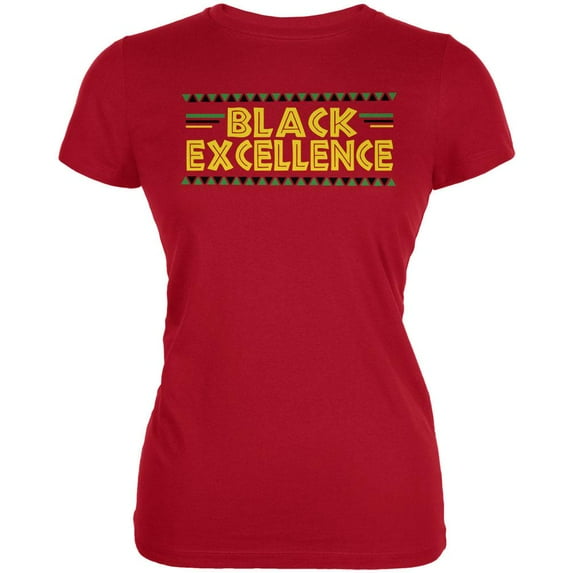 Black History Month Excellence Pan African Colors Juniors Soft T Shirt Red SM