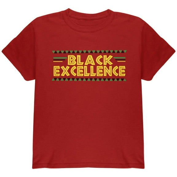 Black History Month Excellence Pan African Colors Youth T Shirt Cardinal Red YSM